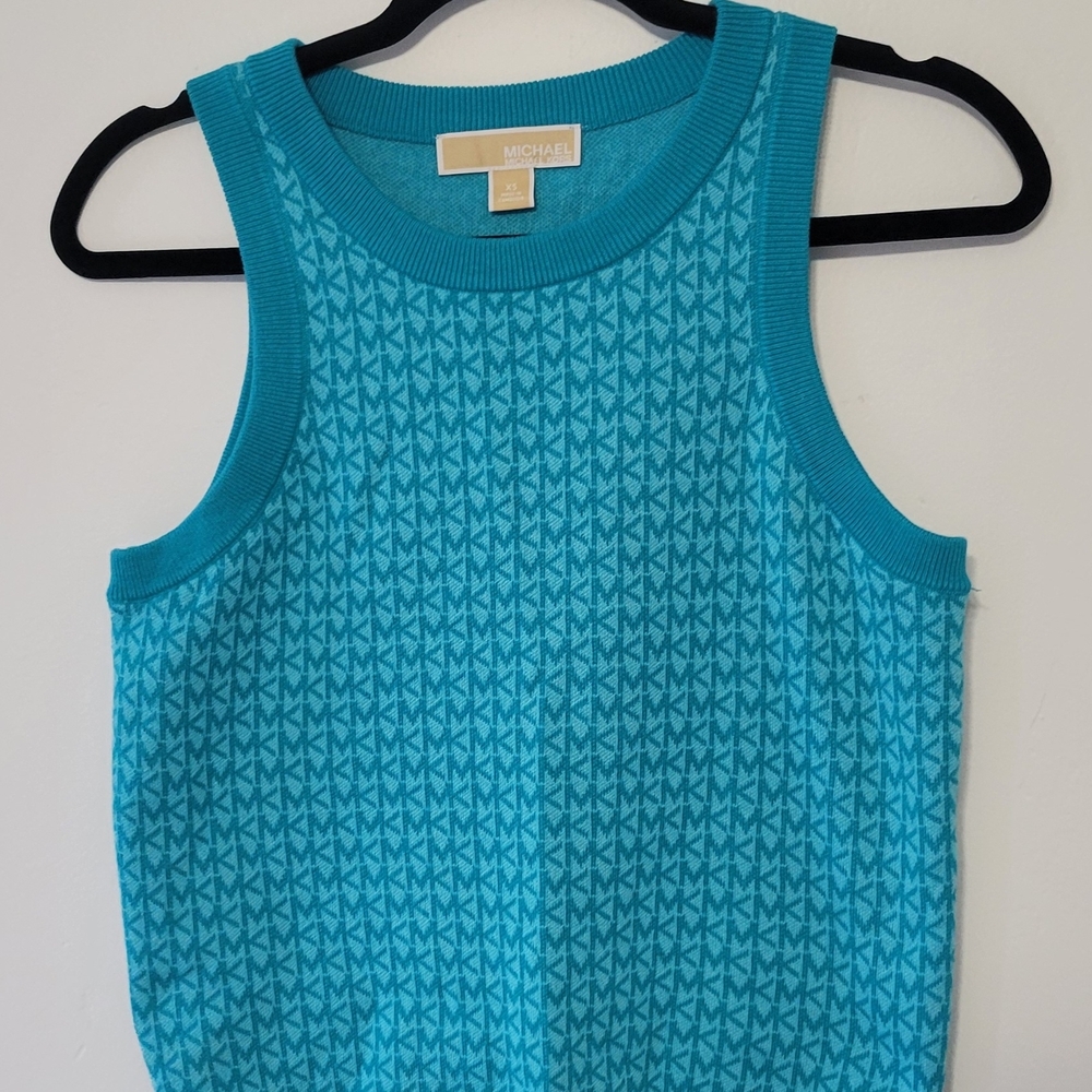 Michael Kors Teal Patterned Women's Top